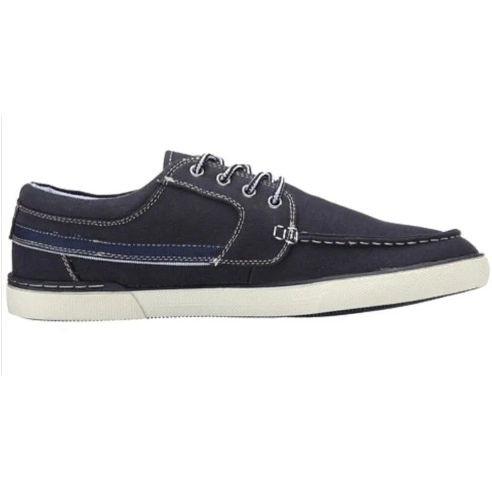 Antonio Zengara Boat Shoes Men's Size 7.5 Moc Toe Slip-ons Oceana Navy Canvas